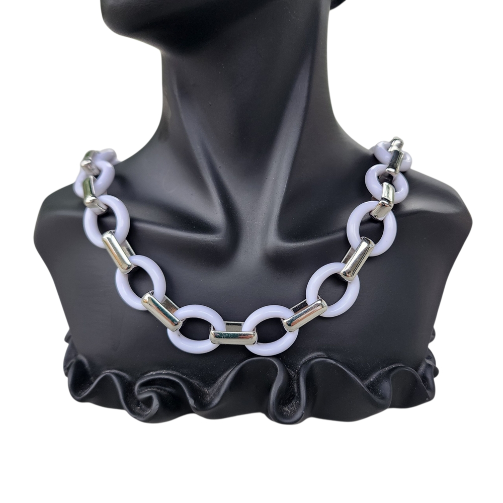 Lia Sophia Contrast Chain Link Statement Necklace